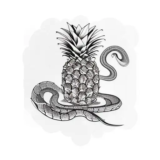 A Snake Wrapped Around A Pineapple