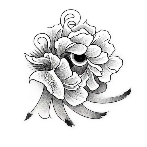 Sword With Iris Flowers Blooming Around It