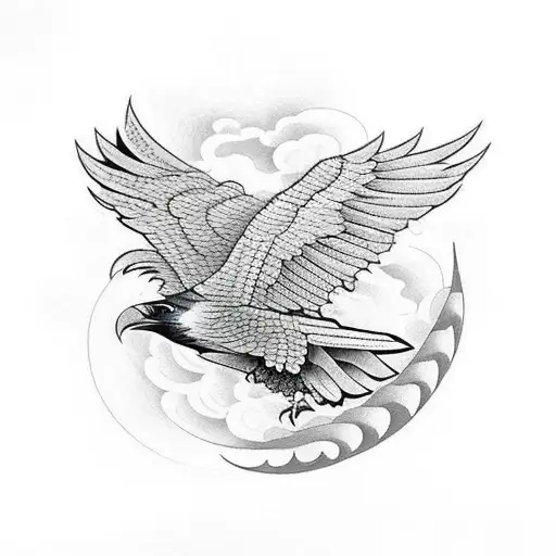 Raven With Wings Of Eagle