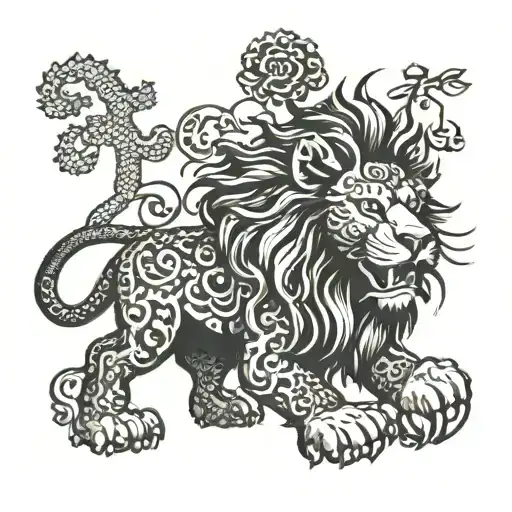 Lion With The Word Leo Integrated Within