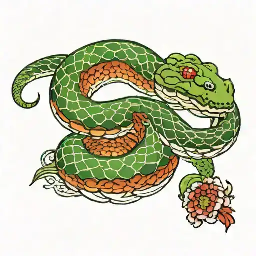 Green Snake Slithering