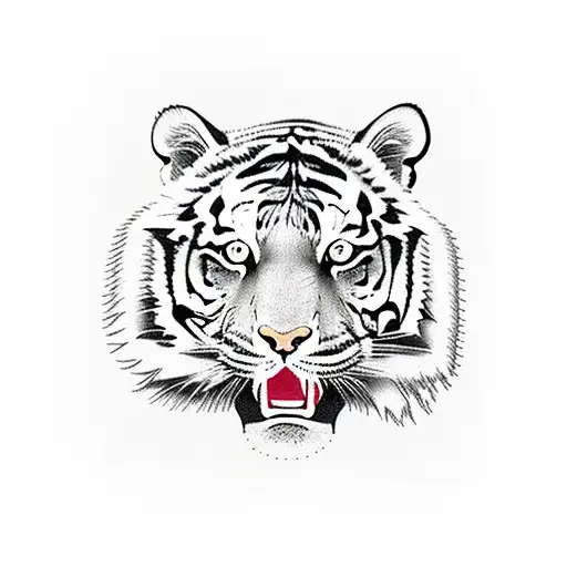 Tiger With Plum Tree