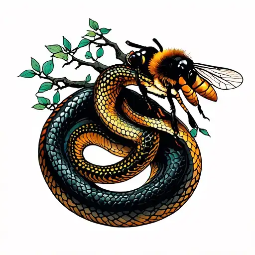 Snakes Bees And Tree