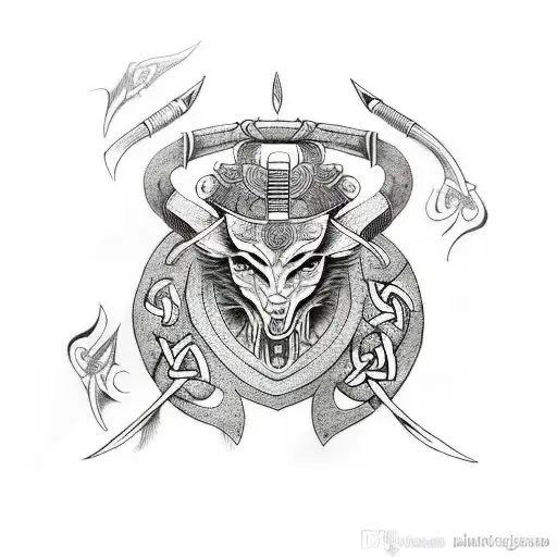 Ancient Celtic Welsh Warrior Attacking