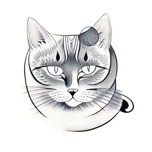 Cat With Moon Behind