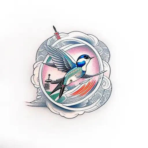 Swallow Bird Anchor Compass Knots