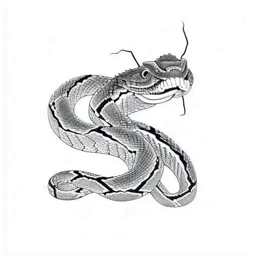 Japanese Snake Outline