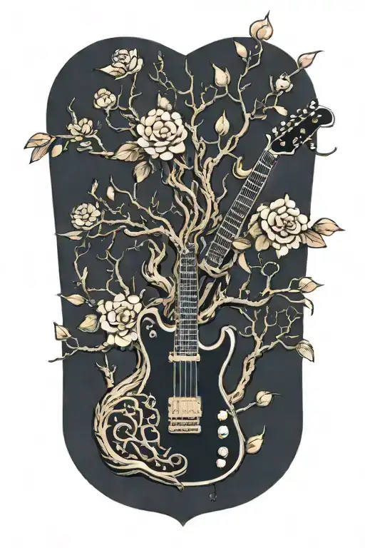 Tree Of Life Growing From Electric Guitar