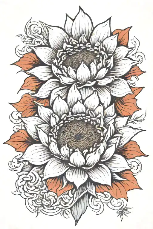 Sunflower Blooming Lotus Flower