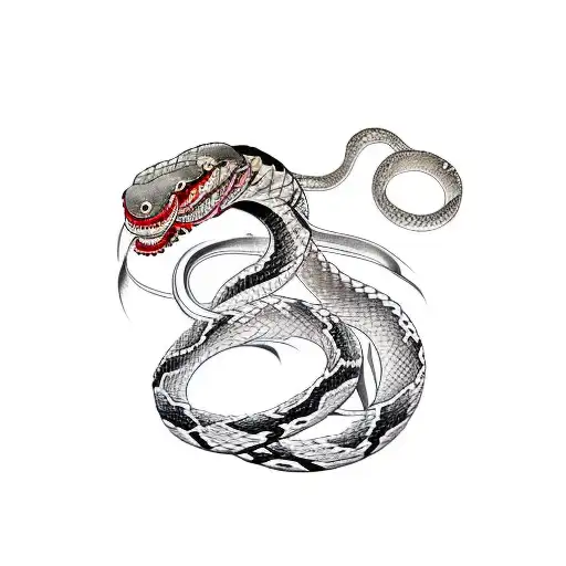 Japanese Snake Outline