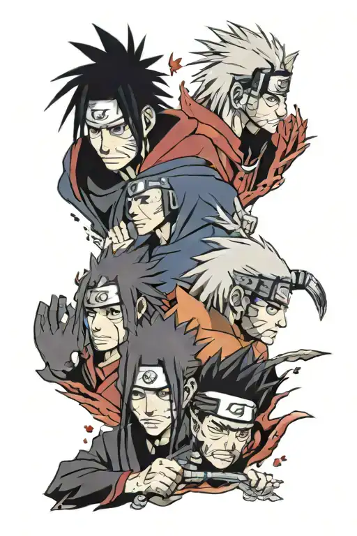 Naruto Itachi Sasuke Kakashi And Jirya