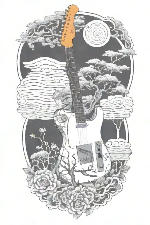 Tree And Telecaster Electric Guitar