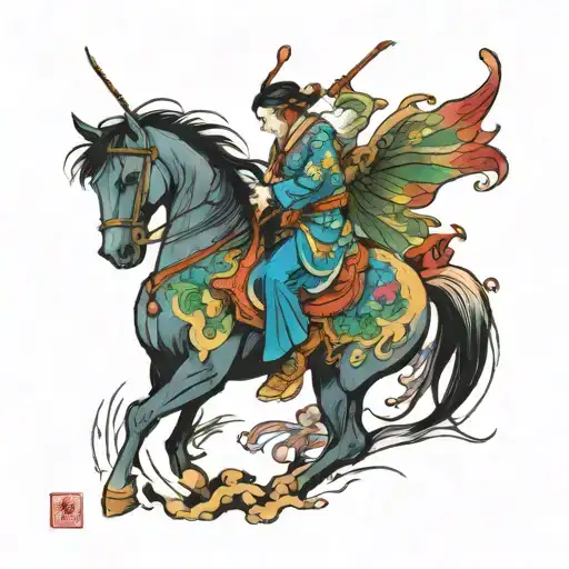 Colourfull Fairy Riding Horse