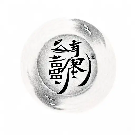 Kanji Phrase With Moon In Background