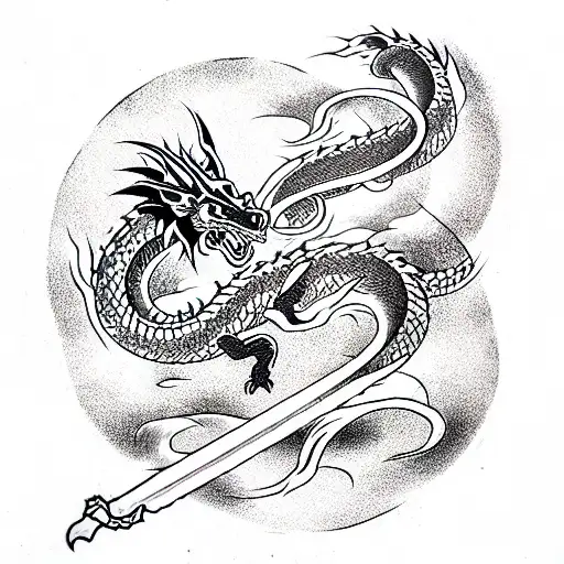 Dragon With Sword