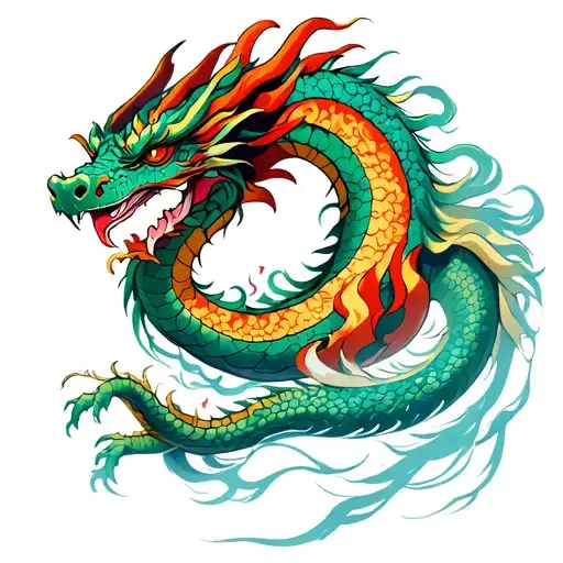 A Dragon Curling Up The Side Of The Space Needle In Seattle In A Storm