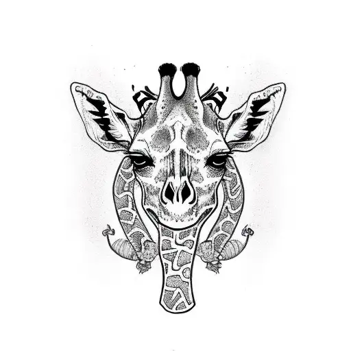 Giraffe With Skull