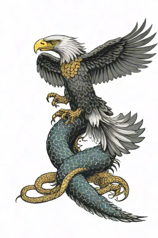 Eagle Grasping Rattlesnake