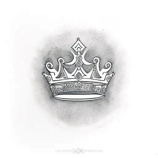 King And Queen Crown Tattoo For Couples