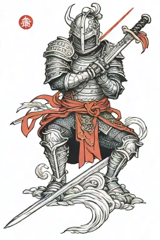 Knight With Sword Kneeling
