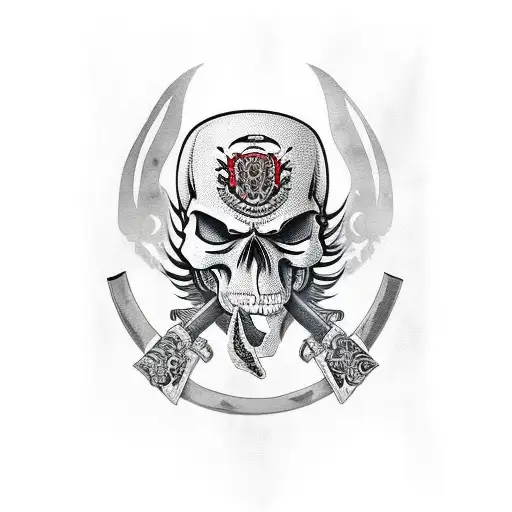 Skull Samurai With A Broken Mask