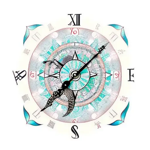Mermaid Compass Clock