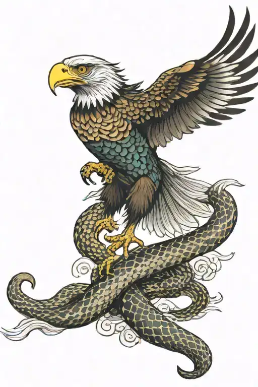 Eagle Grasping Rattlesnake