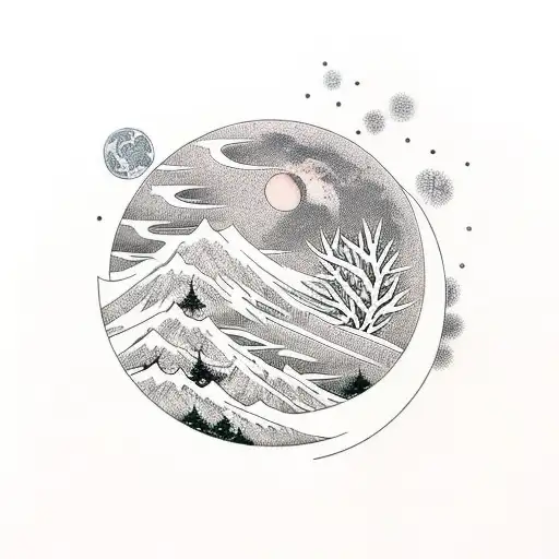 Moon With Forest