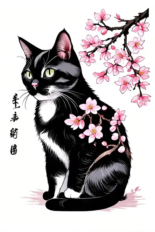 Weeping Cherry Tree With Cat Playing