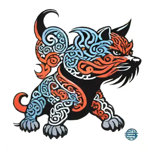 Red Blue Black Celtic Dog Band