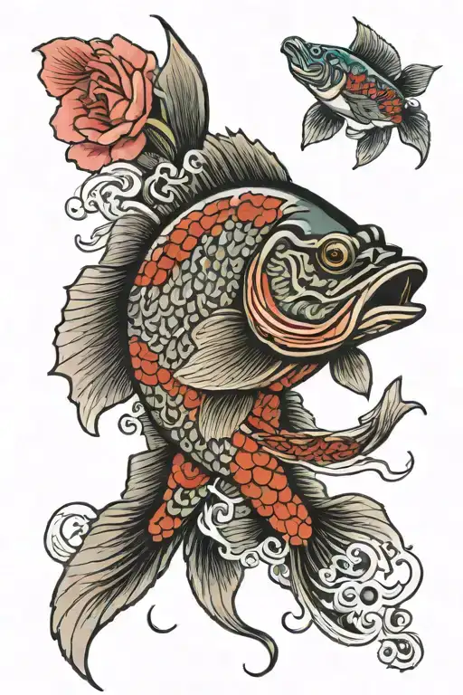 Bass Fishing Lure Surrounded