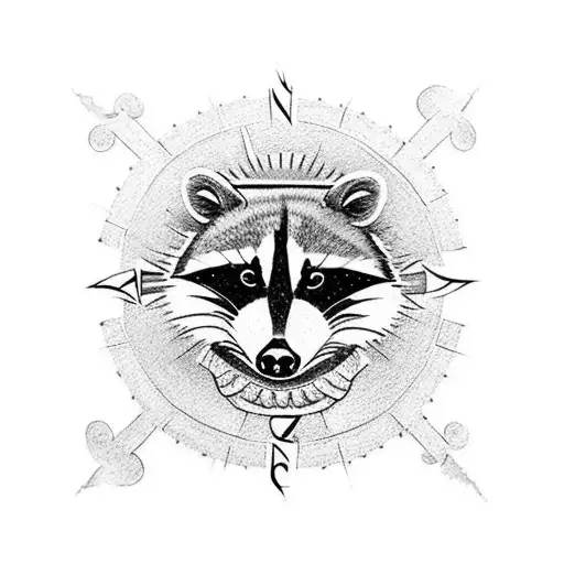 Bloody Raccoon And Compass