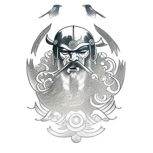 Viking Odin With Crows