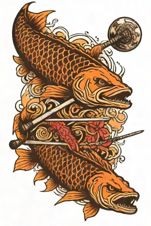 Hockey Stick And Fishing Rod Casting