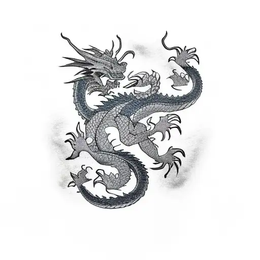 Dragon Pattern Half Sleeve