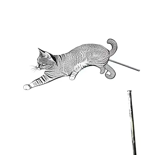 A Cat Laying On Top Of A Pole