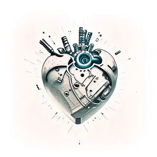 Realistic Cyberpunk Heart With Artieries