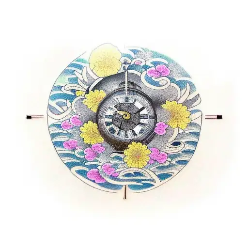 Flowers And Grandfather Clock