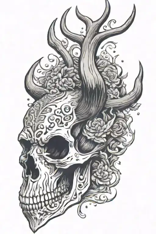 Horn Of A Deer Skull