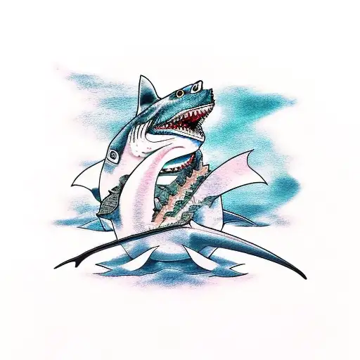 Samurai Riding A Shark