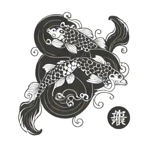 Pisces Yin Yang Koi Fish