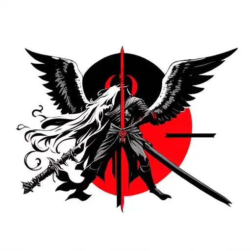 St Michael Archangel With Dark Sith Logo