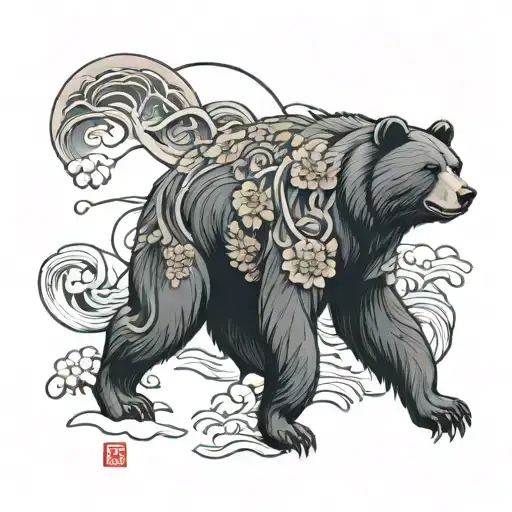 Bear Sleeve Tattoo Featuring