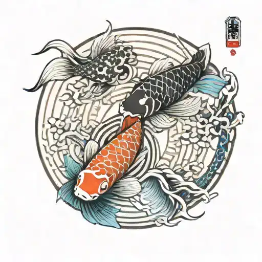 Bagua And Koi Fish Yin Yang