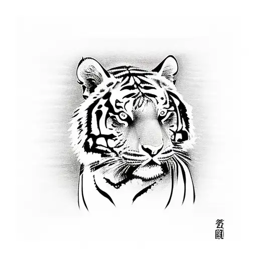 Tiger Walking With Ferns