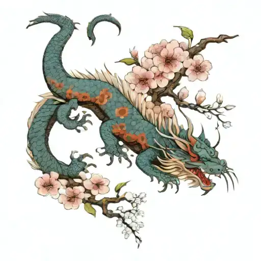Water Dragon Cherry Blossoms Tree