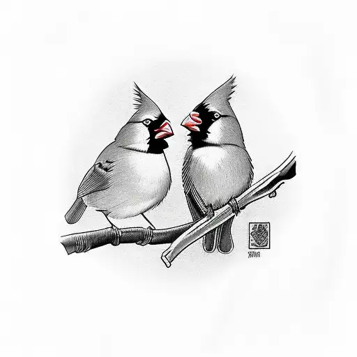 Cardinal On Branch With Shamrock