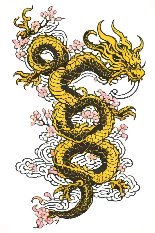 Dragons Japanese Cherry Blossom Tree Water