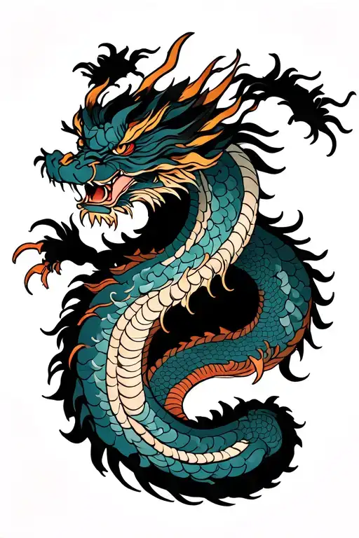 Japanese Traditional Dragon Back