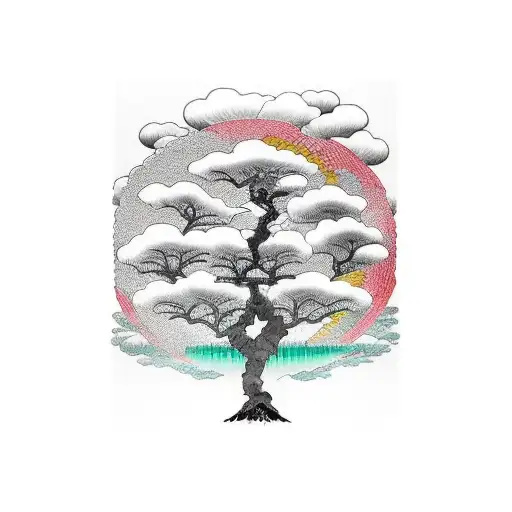 Japanese Inspired Family Tree With Stoic Quote